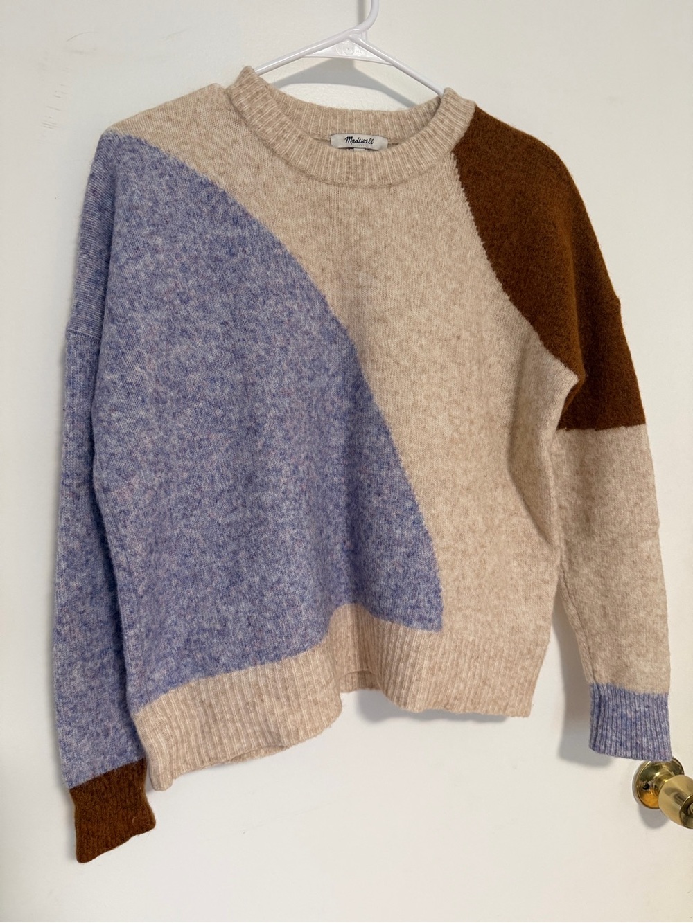Madewell Colorblock Wool Camel Hair Sweater – Size Small